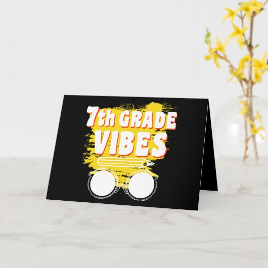 Zurück zur Schule Shirt der 7. Klasse Karte (Gelbe Blume)