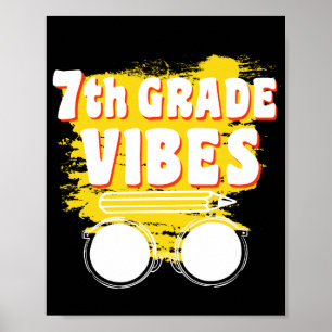 Zurück zur Schule Shirt der 7. Klasse Poster
