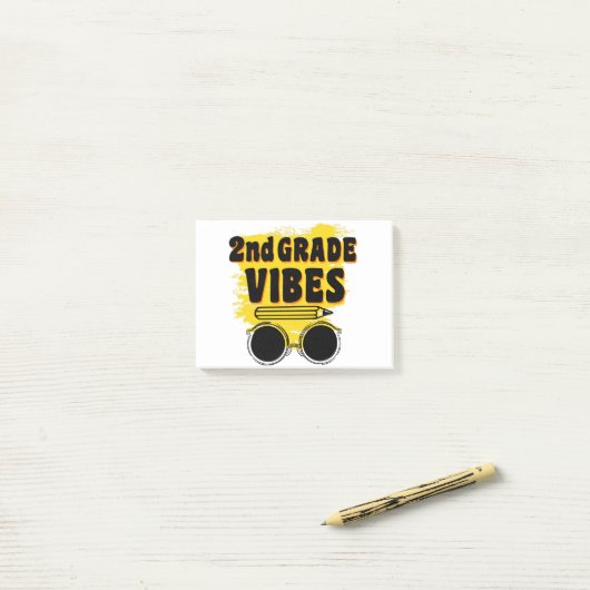 Zurück zur Schule Shirt der zweiten Klasse Post-it Klebezettel (Auf Schreibtisch)