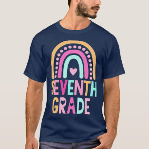 Zurück zur Schule Siebter Klasse Regenbogen Kinder T-Shirt