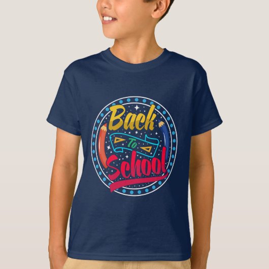 Zurück zur Schule. Sterne und Glitzern. T-Shirt (Vorderseite)