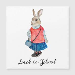 Zurück zur Schule stilvolle Fantasy-Hase Magnetkarte