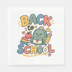 Zurück zur Schule Süße Kawaii Schulmaterialien Serviette