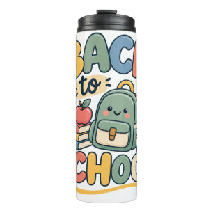 Zurück zur Schule Süße Kawaii Schulmaterialien Thermosbecher