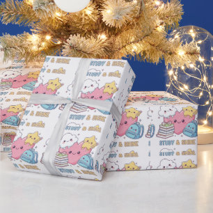 Zurück zur Schule Süße Kawaii-Studien und Leuchten Geschenkpapier