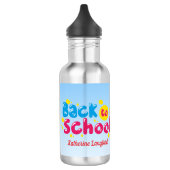 Zurück zur Schule Süße Kinder Schüler  Edelstahlflasche (Links)