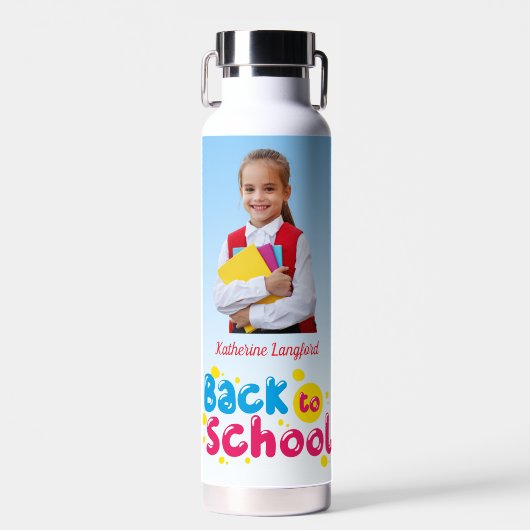 Zurück zur Schule Süße Kinder Schüler Trinkflasche (Vorne)
