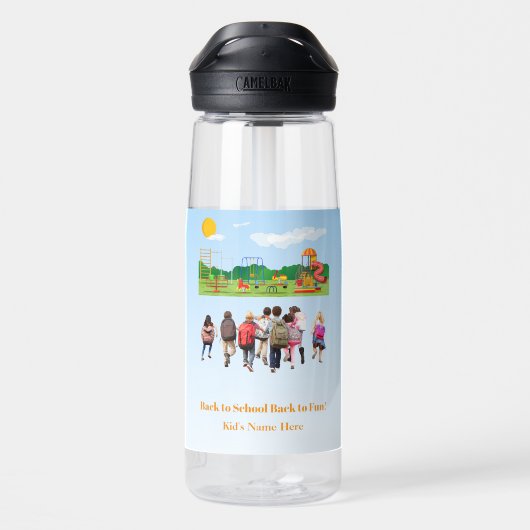 Zurück zur Schule Süße Kinder Schüler Trinkflasche (Rückseite)