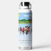 Zurück zur Schule Süße Kinder Schüler  Trinkflasche (Rückseite)