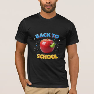 Zurück zur Schule Süßer Apfel & Bücherwurm 3D-Desi T-Shirt
