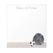 Zurück zur Schule Sweet Gray Guinea Pig Soccer Bal Notizblock (Vorderseite)