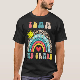Zurück zur Schule Team 2. Klasse Regenbogen Leopar T-Shirt