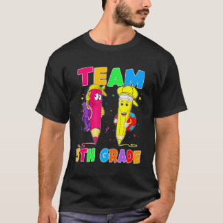 Zurück zur Schule Team 5th Grade Lehrer Student Fu T-Shirt