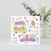 Zurück zur Schule: Teddy ist bereit für die Schule Karte (Stehend Vorderseite)