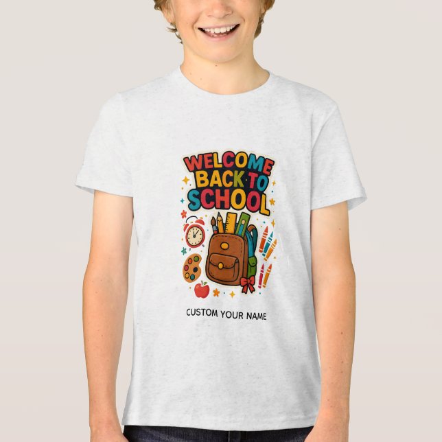 Zurück zur Schule Tri-Blend Shirt (Vorderseite)
