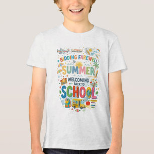 Zurück zur Schule, Tschüss Sommer Erster Schultag Tri-Blend Shirt