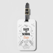 Zurück zur Schule Typografie-Design Gepäckanhänger (Vorderseite Vertikal)