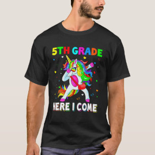 Zurück zur Schule Unicorn Dabbing Kinder Fünfte Kl T-Shirt