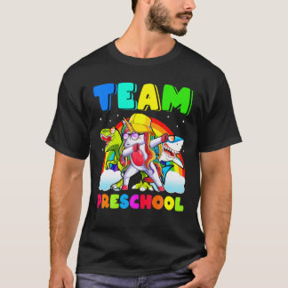Zurück zur Schule Unicorn Dinosaur Shark Team Pres T-Shirt