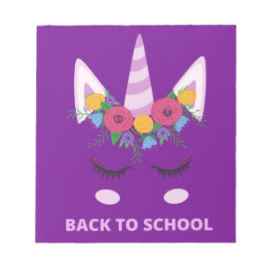 Zurück zur Schule Unicorn Notizblock