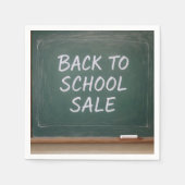 Zurück zur Schule Unterschreiben auf grüner Tafel Serviette (Vorderseite)