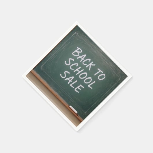 Zurück zur Schule Unterschreiben auf grüner Tafel Serviette (Ecke)