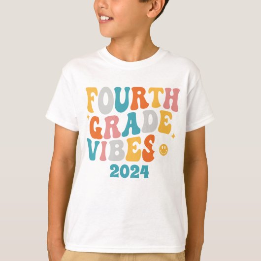 Zurück zur Schule Vibes der vierten Klasse T-Shirt (Vorderseite)