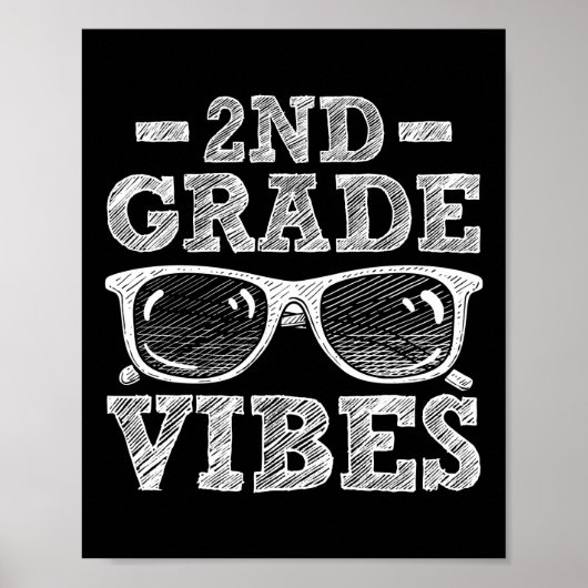Zurück zur Schule Vibes der zweiten Klasse Poster (Vorne)
