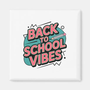 Zurück zur Schule Vibes Retro Bleistift Erster Tag Magnet