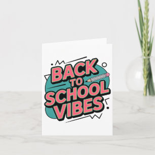 Zurück zur Schule Vibes Retro Stift Erster Tag Kin Karte