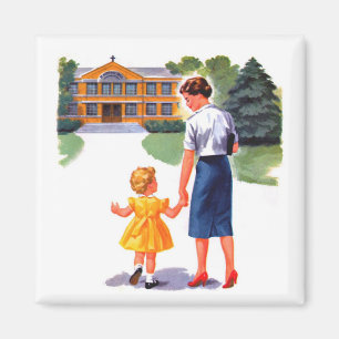 Zurück zur Schule Vintage Magnet