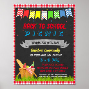 Zurück zur Schule - Vorlage für Picnic-Ereignisse Poster