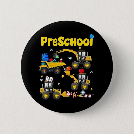 Zurück zur Schule Vorschulbagger Jungs Kinder Todd Button (Vorderseite)