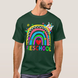 Zurück zur Schule Vorschule Regenbogen Einhorn Leh T-Shirt
