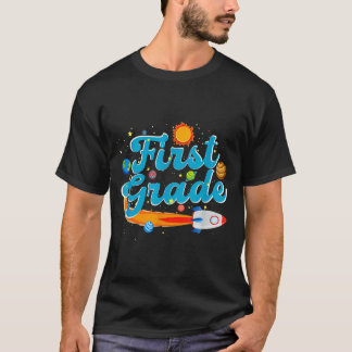 Zurück zur Schule Weltraum Lehrer erste Klasse T-Shirt