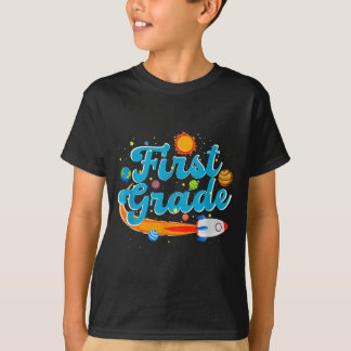 Zurück zur Schule Weltraum Lehrer erste Klasse T-Shirt