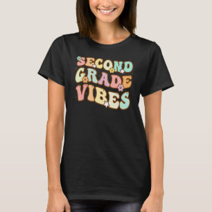 Zurück zur Schule Zweite Klasse Vibes Retro Lehrer T-Shirt