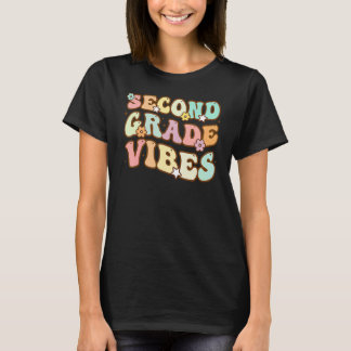 Zurück zur Schule Zweite Klasse Vibes Retro Lehrer T-Shirt