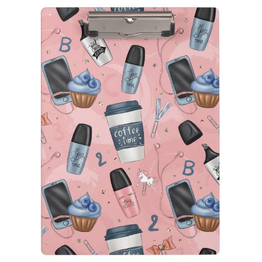 Zurück-zur-Schule-Zwischenablage für Mädchen Klemmbrett (Vorderseite)