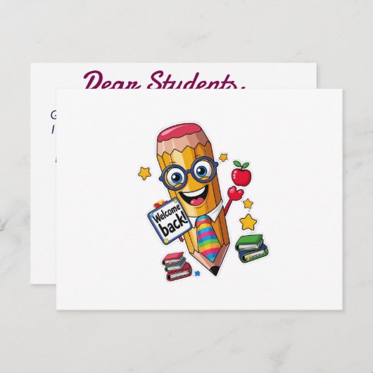 Zurück zur Schulflatkarte - Lass des Erlebnisbegin (Vorne/Hinten)