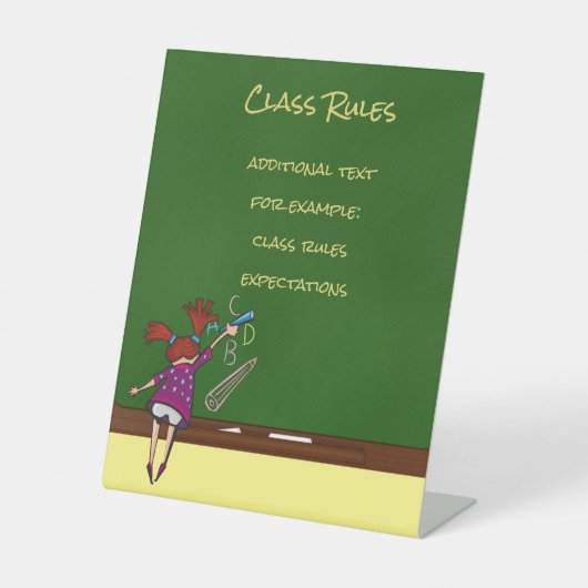 Zurück zur Schulhalskarte mit Mädchen Sockelschild (Vorderseite)