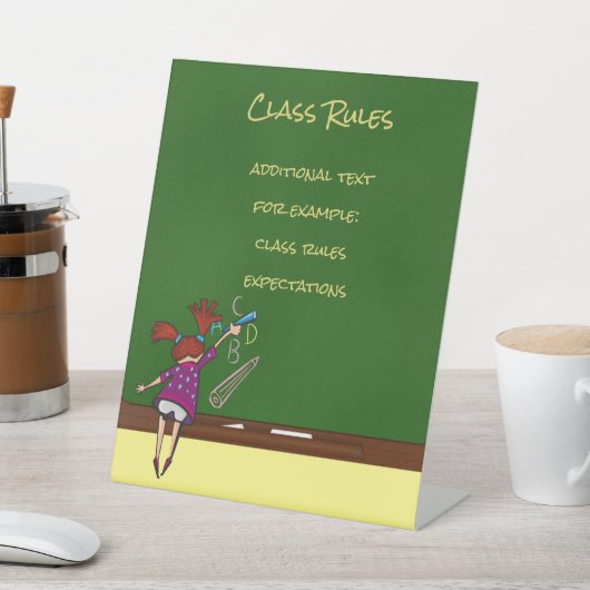 Zurück zur Schulhalskarte mit Mädchen Sockelschild (In SItu)