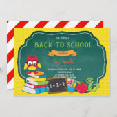 Zurück zur schulischen Party Einladung (Vorne/Hinten)