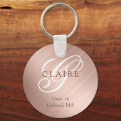 Zurück zur schulischen rosa Monogramm Schlüsselanhänger (Rückseite)