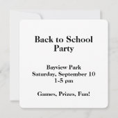 Zurück zur Schulkarte anpassen Einladung (Rückseite)