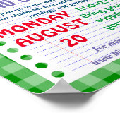 zurück zur Schulkochen und Registrierung Poster (Ecke)