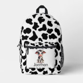 Zurück zur Schulkuh Schwarz und Weiß Bedruckter Rucksack (Vorderseite)