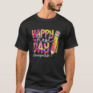 Zurück zur Schulleiter Leben Bleistift Tie Dye Glü T-Shirt