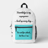 Zurück zur Schulmotivation Bedruckter Rucksack (Vorderseite)