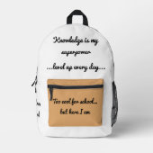 Zurück zur Schulmotivation Bedruckter Rucksack (Vorderseite)